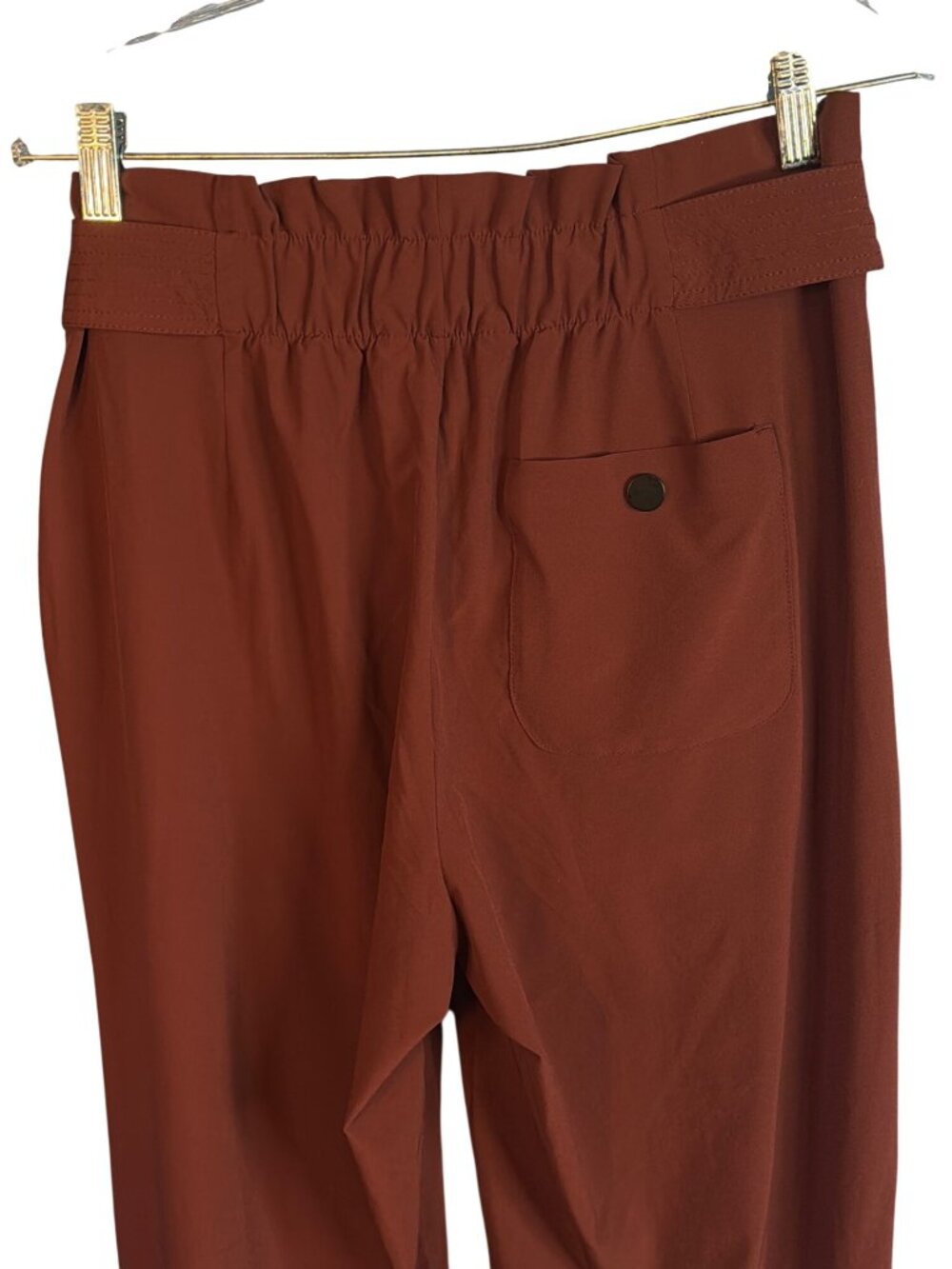Athleta Skyline ll Paper Bag Waist Pants Cognac Brown Women's 6 - Picture 8 of 9